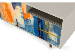 Móvel De Tv| Mueble de TV - 125х56х41 cm - T7 - Abstract Expressionism, Areia Bege