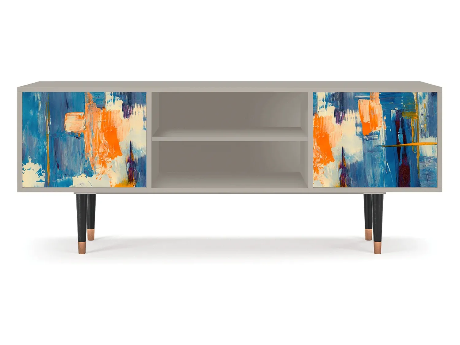 Móvel De Tv* Mueble de TV - 170х69х48 cm - T2 - Abstract Expressionism, Areia Bege