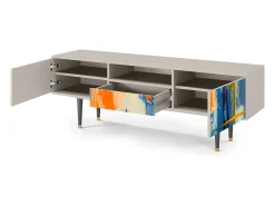Móvel De Tv| Mueble de TV - 170х59х41 cm - T6 - Abstract Expressionism, Areia Bege