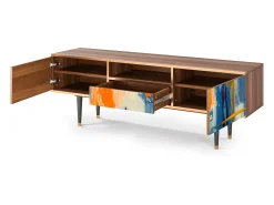 Móvel De Tv| Mueble de TV - 170х59х41 cm - T6 - Abstract Expressionism, Nogueira Castanho