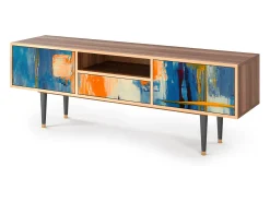 Móvel De Tv| Mueble de TV - 170х59х41 cm - T6 - Abstract Expressionism, Nogueira Castanho