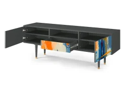 Móvel De Tv| Mueble de TV - 170х59х41 cm - T6 - Abstract Expressionism, Antracite Cinza antracite