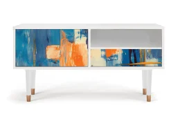 Best Mueble de TV - 115х59х48 cm - T3 - Abstract Expressionism, Branco Bege