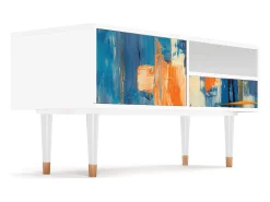 Best Mueble de TV - 115х59х48 cm - T3 - Abstract Expressionism, Branco Bege