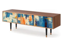 Móvel De Tv| Mueble de TV - 170х59х48 cm - T4 - Abstract Expressionism, Nogueira Castanho