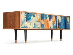 Móvel De Tv| Mueble de TV - 170х59х48 cm - T4 - Abstract Expressionism, Nogueira Castanho