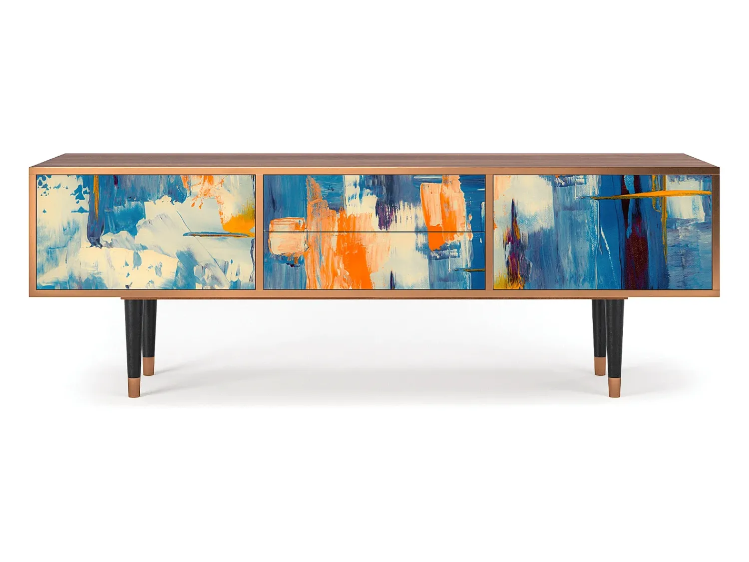 Móvel De Tv| Mueble de TV - 170х59х48 cm - T4 - Abstract Expressionism, Nogueira Castanho