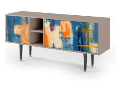 Móvel De Tv| Mueble de TV - 150х69х41 cm - T5 - Abstract Expressionism, Latte Bege