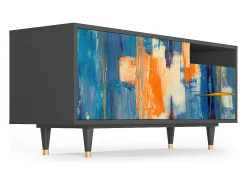 Móvel De Tv* Mueble de TV - 125х56х41 cm - T7 - Abstract Expressionism, Antracite Cinza antracite