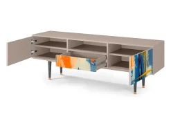 Móvel De Tv* Mueble de TV - 170х59х41 cm - T6 - Abstract Expressionism, Latte Bege