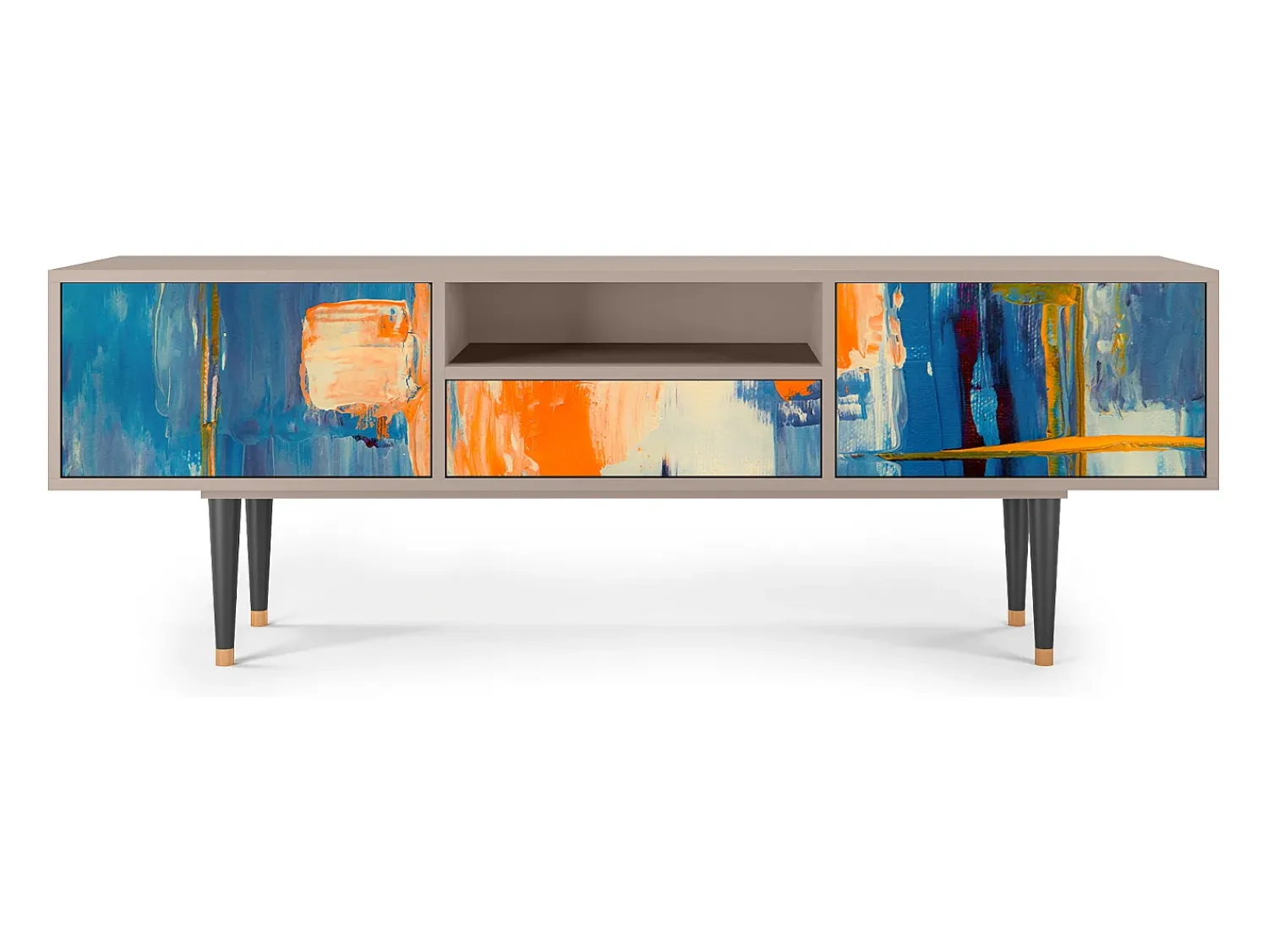 Móvel De Tv* Mueble de TV - 170х59х41 cm - T6 - Abstract Expressionism, Latte Bege