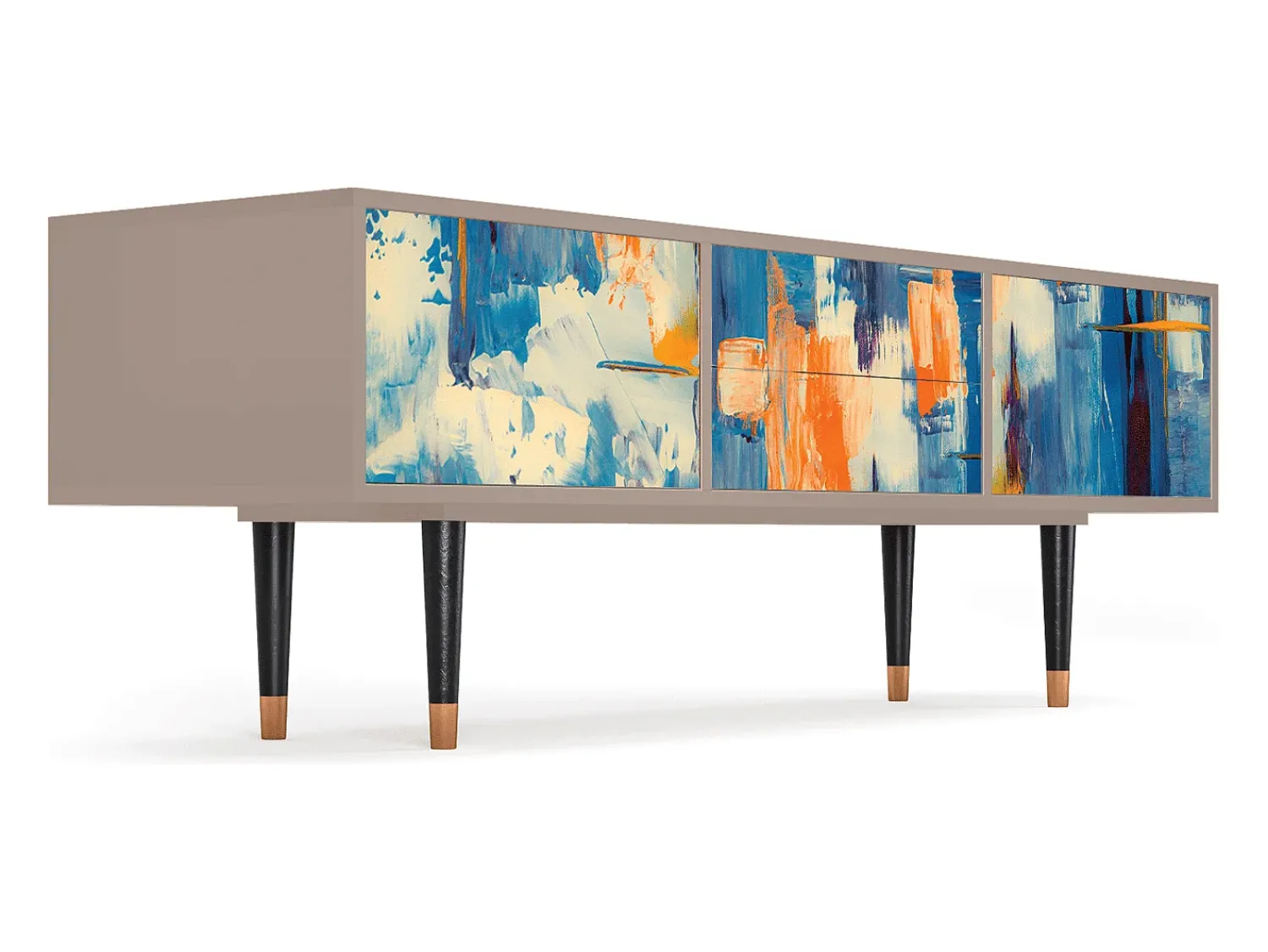 Mueble de TV - 170х59х48 cm - T4 - Abstract Expressionism, Latte^ Móvel De Tv