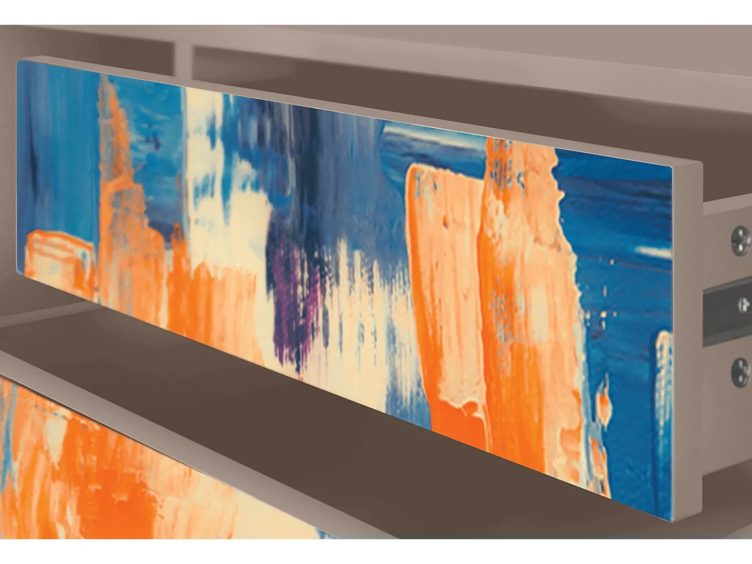 Mueble de TV - 170х59х48 cm - T4 - Abstract Expressionism, Latte^ Móvel De Tv