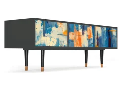 Móvel De Tv| Mueble de TV - 170х59х48 cm - T4 - Abstract Expressionism, Antracite Cinza antracite