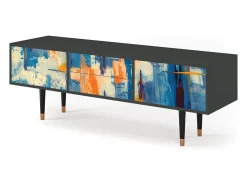 Móvel De Tv| Mueble de TV - 170х59х48 cm - T4 - Abstract Expressionism, Antracite Cinza antracite