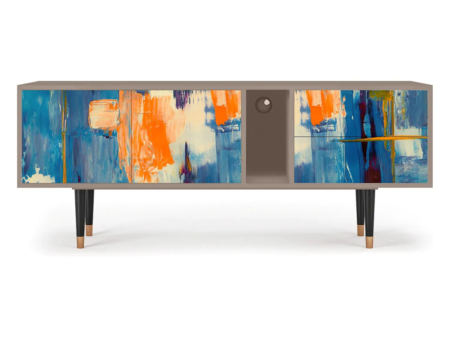 Móvel De Tv* Mueble de TV - 170х69х48 cm - T1 - Abstract Expressionism, Latte Bege