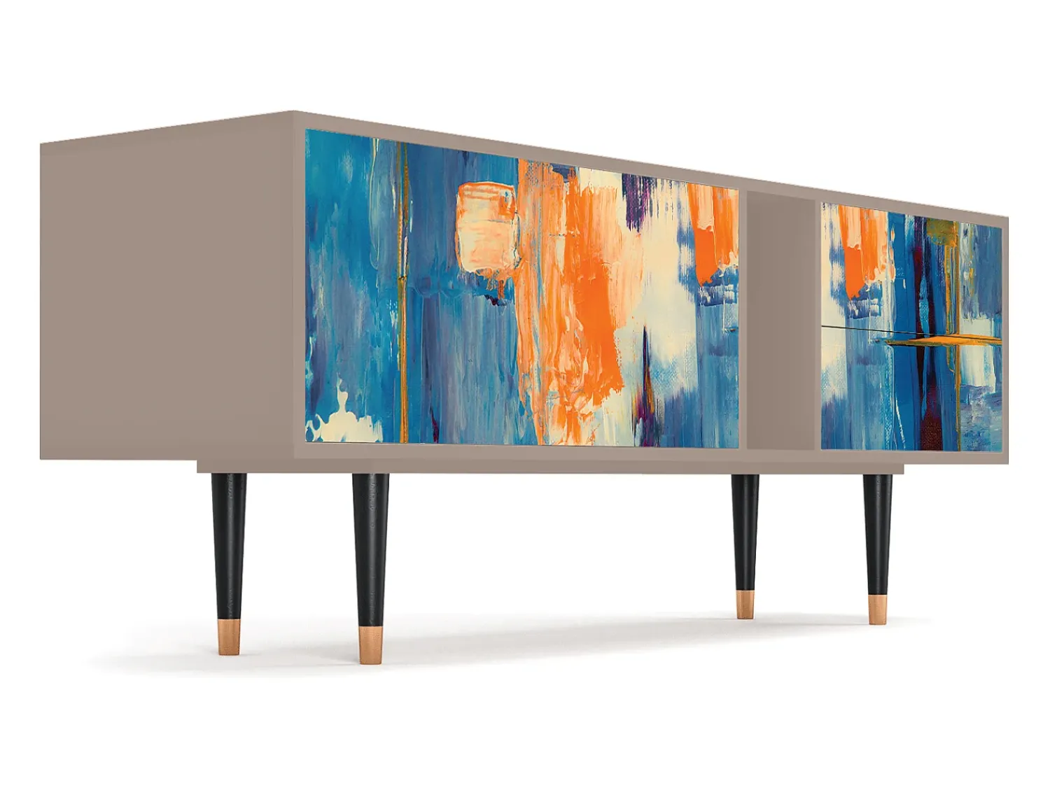 Móvel De Tv* Mueble de TV - 170х69х48 cm - T1 - Abstract Expressionism, Latte Bege