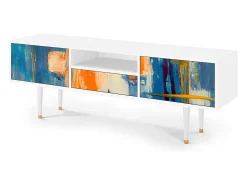 Móvel De Tv* Mueble de TV - 170х59х41 cm - T6 - Abstract Expressionism, Branco Bege