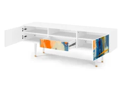 Móvel De Tv* Mueble de TV - 170х59х41 cm - T6 - Abstract Expressionism, Branco Bege