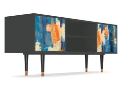 Outlet Mueble de TV - 170х69х48 cm - T2 - Abstract Expressionism, Antracite Cinza antracite