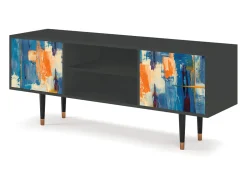 Outlet Mueble de TV - 170х69х48 cm - T2 - Abstract Expressionism, Antracite Cinza antracite
