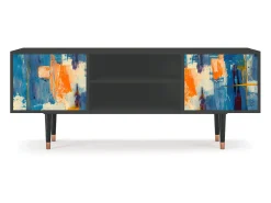 Outlet Mueble de TV - 170х69х48 cm - T2 - Abstract Expressionism, Antracite Cinza antracite