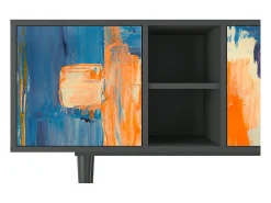 Móvel De Tv| Mueble de TV - 150х69х41 cm - T5 - Abstract Expressionism, Antracite Cinza antracite