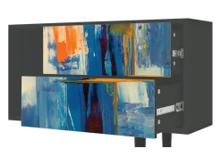 Móvel De Tv* Mueble de TV - 170х69х48 cm - T1 - Abstract Expressionism, Antracite Cinza antracite