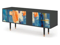 Móvel De Tv* Mueble de TV - 170х69х48 cm - T1 - Abstract Expressionism, Antracite Cinza antracite