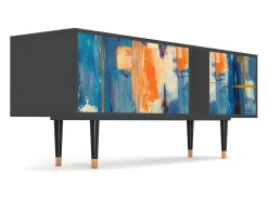 Móvel De Tv* Mueble de TV - 170х69х48 cm - T1 - Abstract Expressionism, Antracite Cinza antracite