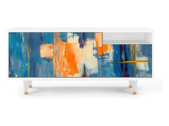 Outlet Mueble de TV - 125х56х41 cm - T7 - Abstract Expressionism, Branco Bege