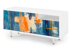 Outlet Mueble de TV - 125х56х41 cm - T7 - Abstract Expressionism, Branco Bege