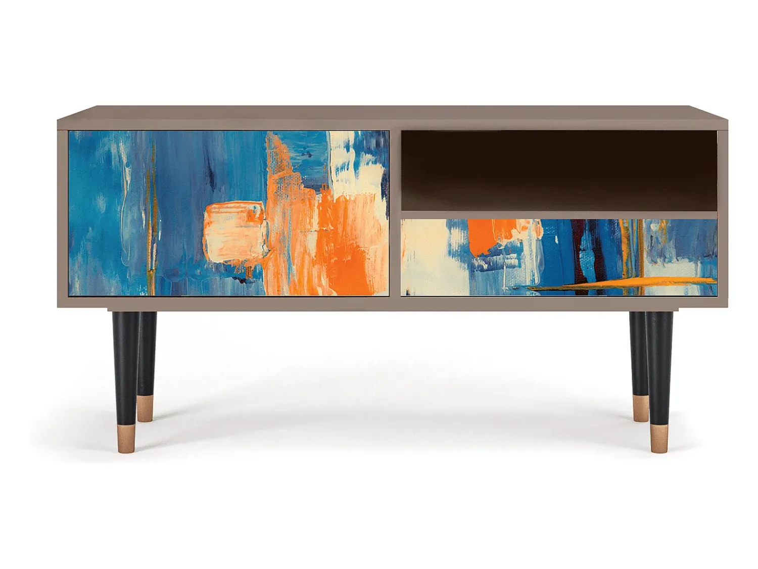 Móvel De Tv| Mueble de TV - 115х59х48 cm - T3 - Abstract Expressionism, Latte Bege