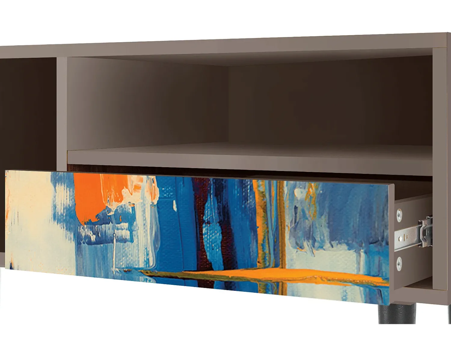 Móvel De Tv| Mueble de TV - 115х59х48 cm - T3 - Abstract Expressionism, Latte Bege