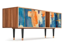 Móvel De Tv* Mueble de TV - 170х69х48 cm - T1 - Abstract Expressionism, Nogueira Castanho
