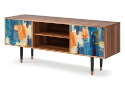 Móvel De Tv* Mueble de TV - 170х69х48 cm - T2 - Abstract Expressionism, Nogueira Castanho