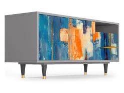 Mueble de TV - 125х56х41 cm - T7 - Abstract Expressionism, Cinza^ Móvel De Tv
