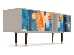 Móvel De Tv| Mueble de TV - 170х69х48 cm - T1 - Abstract Expressionism, Areia Bege