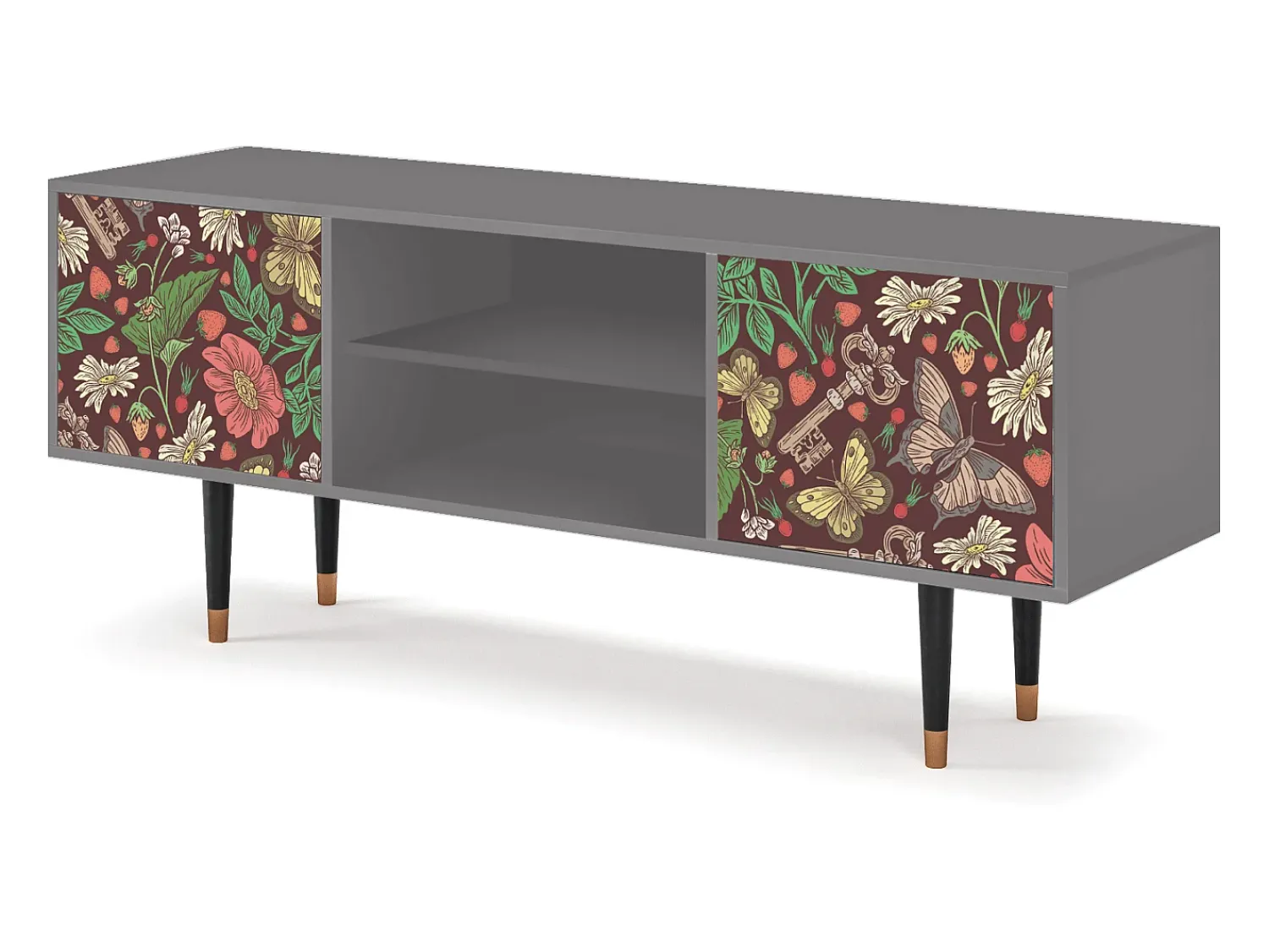 Móvel De Tv* Mueble de TV - 170х69х48 cm - T2 - Alice in Wonderland, Cinza Cinzento