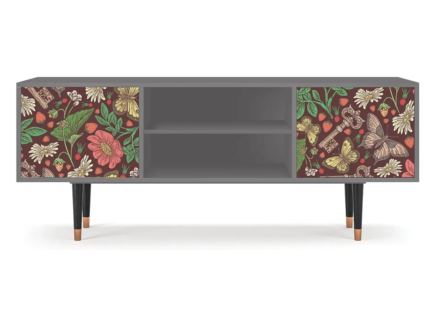 Móvel De Tv* Mueble de TV - 170х69х48 cm - T2 - Alice in Wonderland, Cinza Cinzento