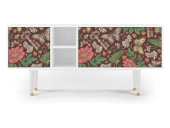 Móvel De Tv| Mueble de TV - 150х69х41 cm - T5 - Alice in Wonderland, Branco Bege