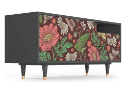 Clearance Mueble de TV - 125х56х41 cm - T7 - Alice in Wonderland, Antracite Cinza antracite