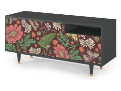Clearance Mueble de TV - 125х56х41 cm - T7 - Alice in Wonderland, Antracite Cinza antracite