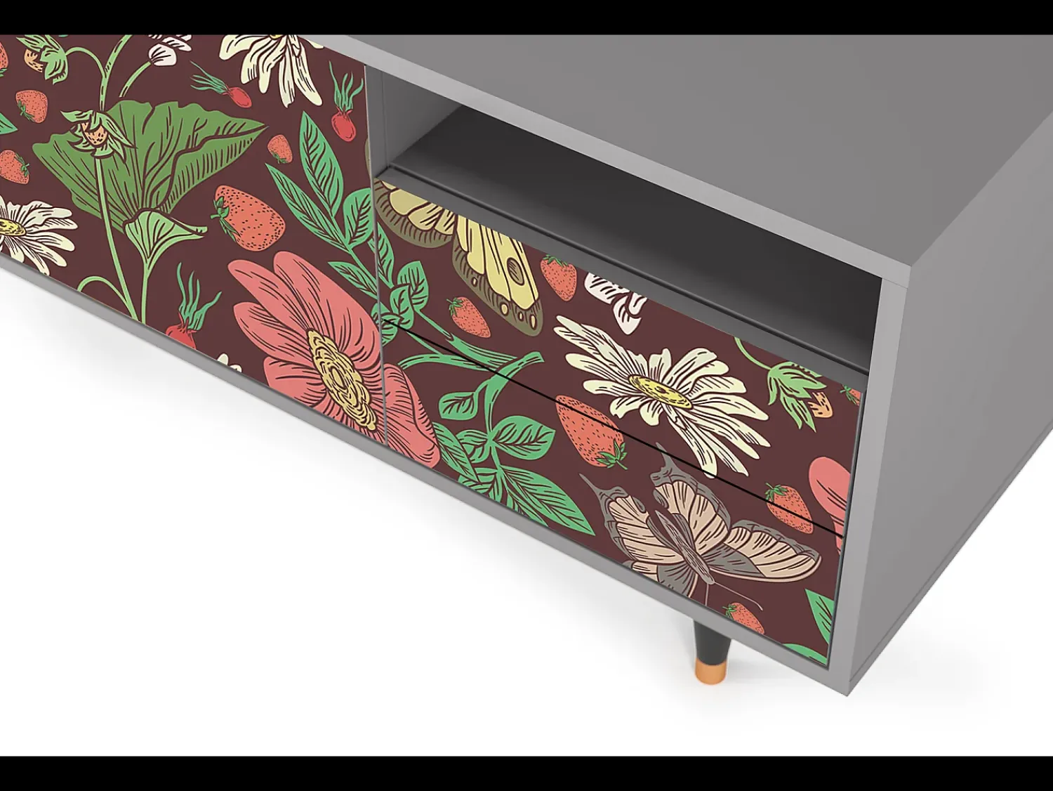 Mueble de TV - 125х56х41 cm - T7 - Alice in Wonderland, Cinza^ Móvel De Tv