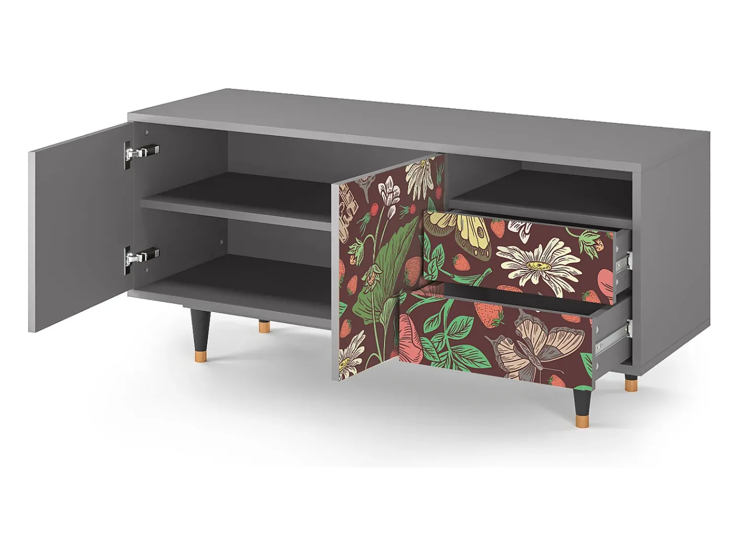 Mueble de TV - 125х56х41 cm - T7 - Alice in Wonderland, Cinza^ Móvel De Tv