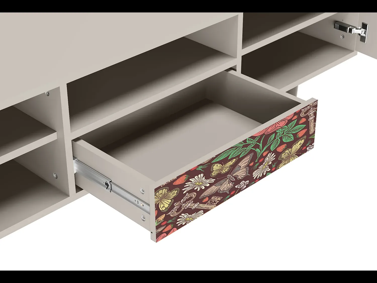 Móvel De Tv* Mueble de TV - 170х59х41 cm - T6 - Alice in Wonderland, Areia Bege