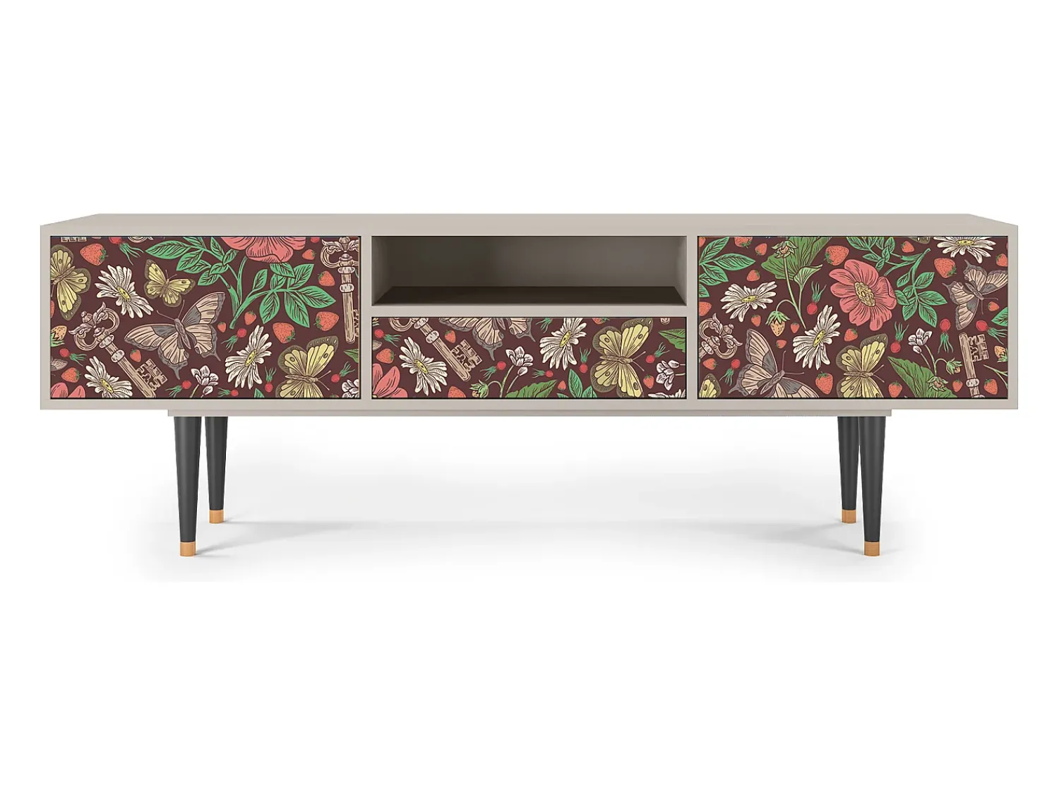 Móvel De Tv* Mueble de TV - 170х59х41 cm - T6 - Alice in Wonderland, Areia Bege