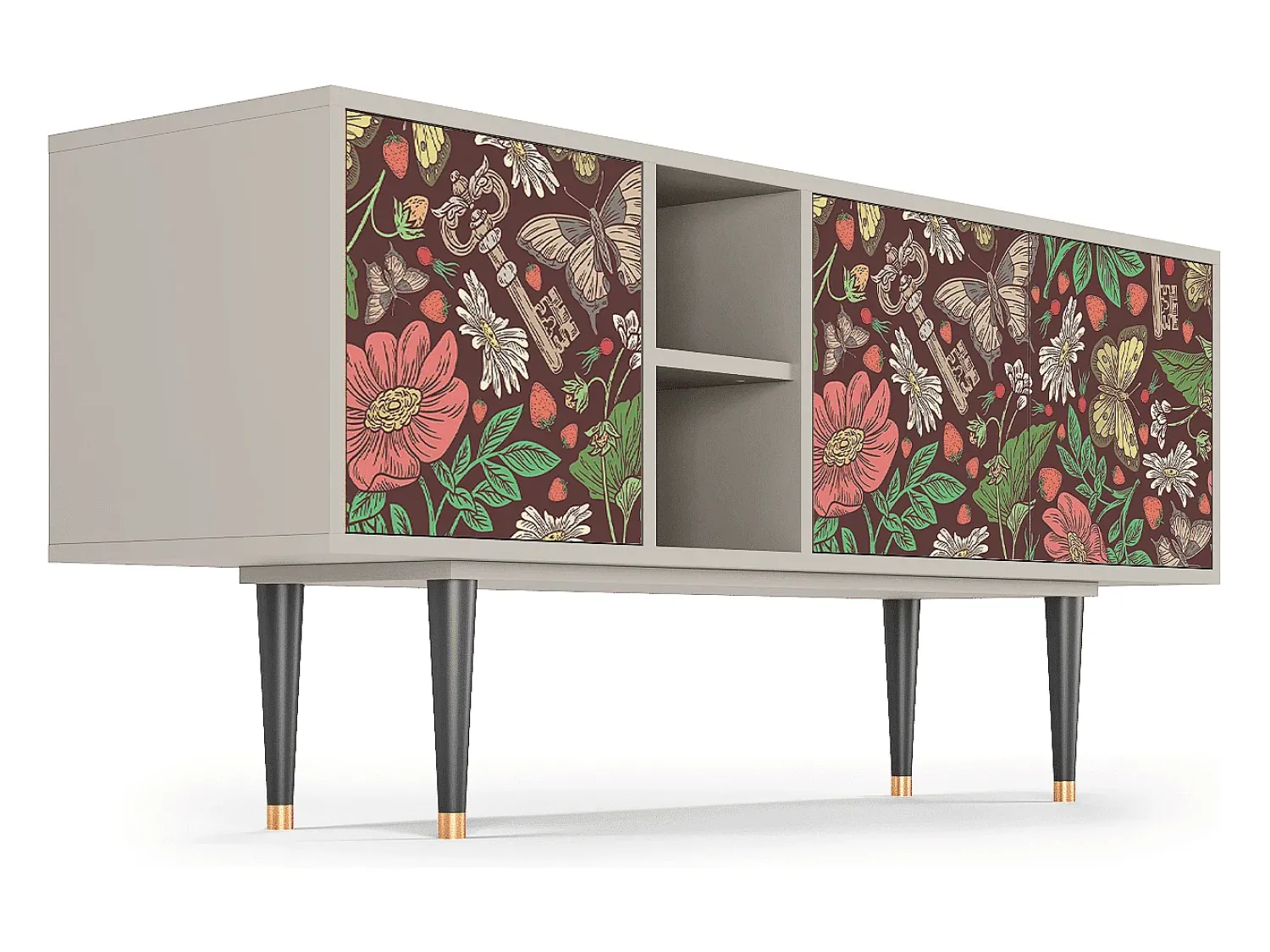 Móvel De Tv* Mueble de TV - 150х69х41 cm - T5 - Alice in Wonderland, Areia Bege