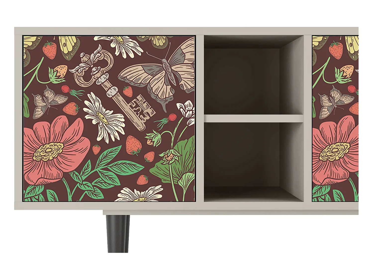 Móvel De Tv* Mueble de TV - 150х69х41 cm - T5 - Alice in Wonderland, Areia Bege
