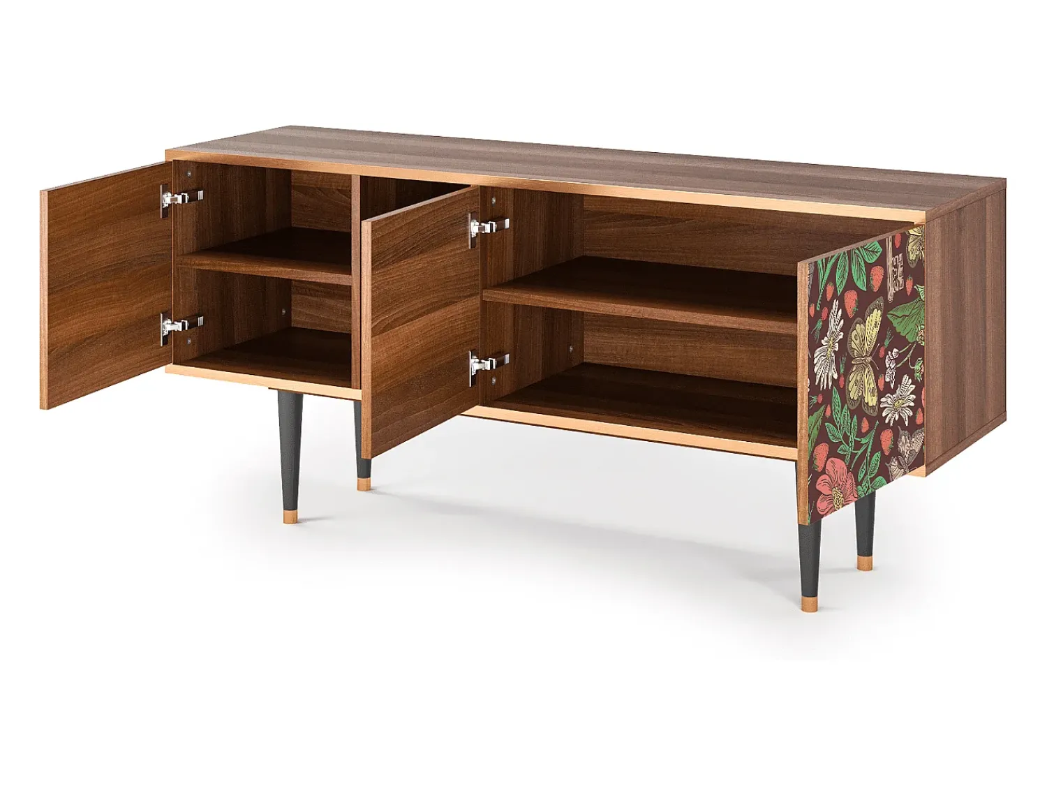 Móvel De Tv| Mueble de TV - 150х69х41 cm - T5 - Alice in Wonderland, Nogueira Castanho